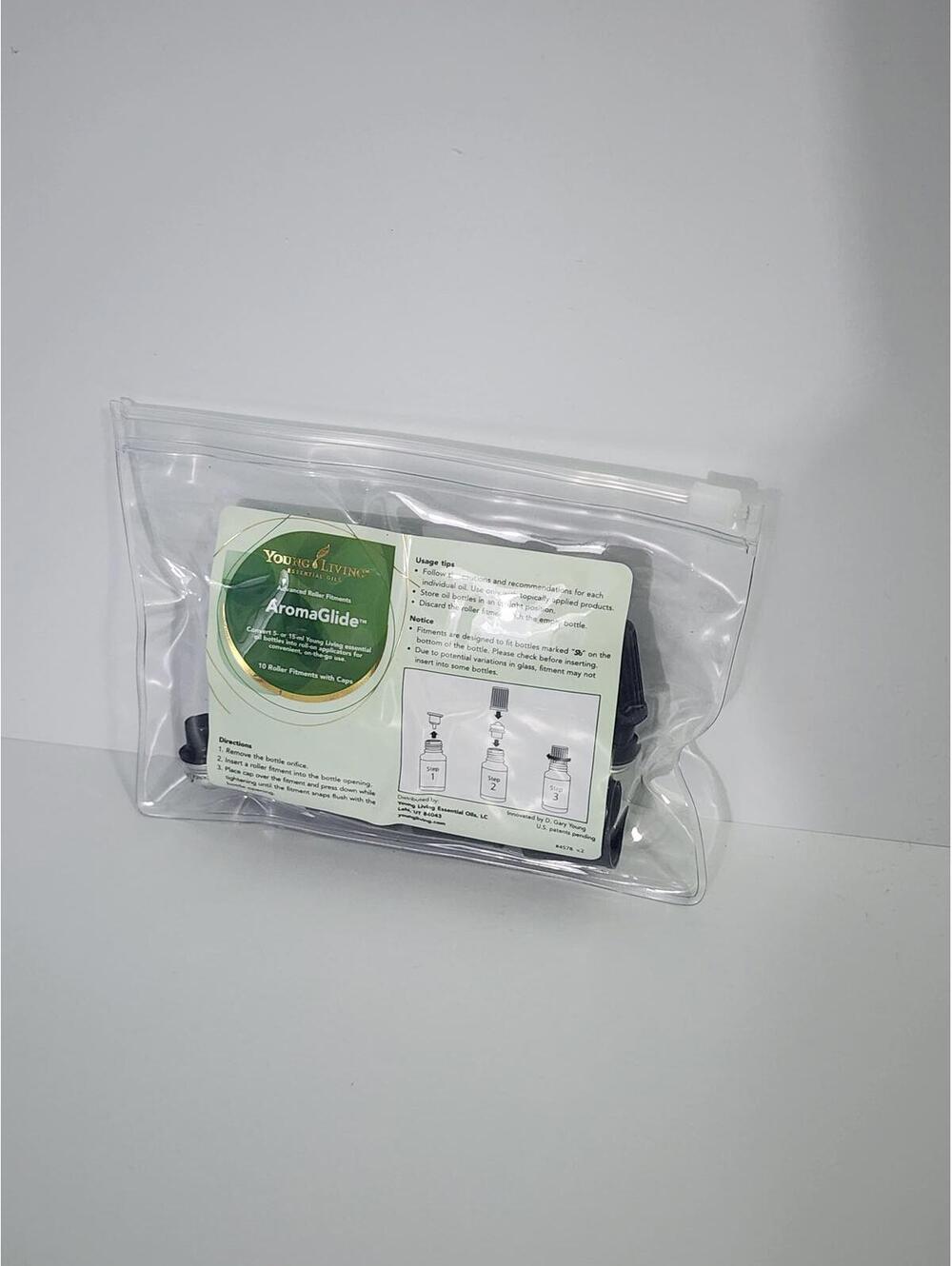 Young Living AromaGlide Replacement Roll-On Bottles Caps - Black - Set of 12